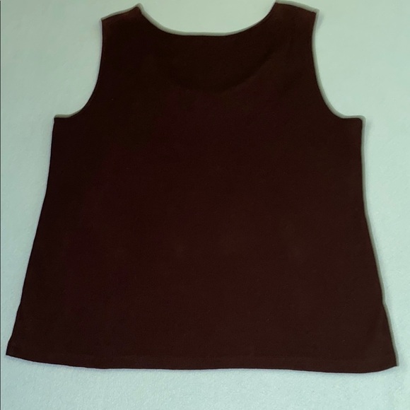 JM COLLECTION pearl embellished ribbed tank top black stretchy soft NEW size XL - Picture 3 of 8